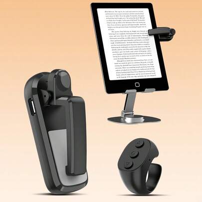 Teckwe Wielofunkcyjny pilot zdalnego sterowania do czytania i przewijania, kliker do tabletów i telefonów iPad, bezprzewodowy pilot do kamery i aparatu