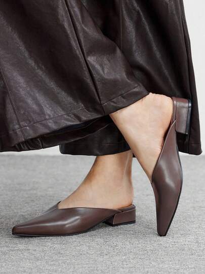 CUCCOO BIZCHIC 25cm Spring/Summer New Pointed Toe Brown Slip-On Fashion High Heel Pumps, Casual Style Valentine's Day