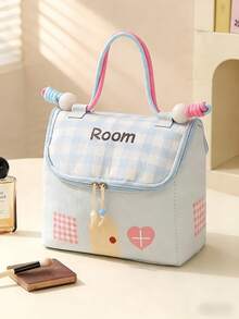 Joivida 1PC Extra Large Cosmetic Bag Portable Toiletry Bag Multi Compartment Cute Cartoon Makeup Organizer Dopamine Color Travel Storage Pouch For Women Gym Holiday Gift Tote Handbag - Multicolor - View 10