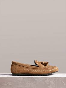 Styleloop Women's Casual Tassel Decor Fashion Flat Shoes, Versatile Valentine's Day - Brown - View 3