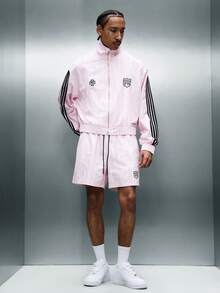 PLAYBOY X SUMWON Quần short thể thao dáng rộng, có dây rút, in logo PB và hình thỏ ở phía sau, thích hợp mặc mùa hè. - Hồng - Xem 4