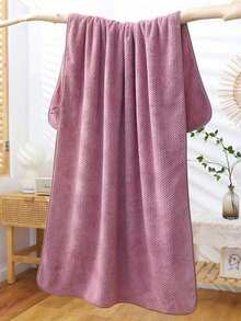 1Pc Coral Fleece, Comfortable And Soft, Absorbent, Lint-Free, Quick-Drying, Pineapple Pattern, Shampoo Towel/Hair Towel/Hand Towel, Suitable For Adults, Couples, Home, Daily Use, Face Washing, Bathing, Hand Drying, Men's And Women's Hair Drying Towel, 1 Towel Or Bath Towel, 1 Bath Towel. - Purple - View 7