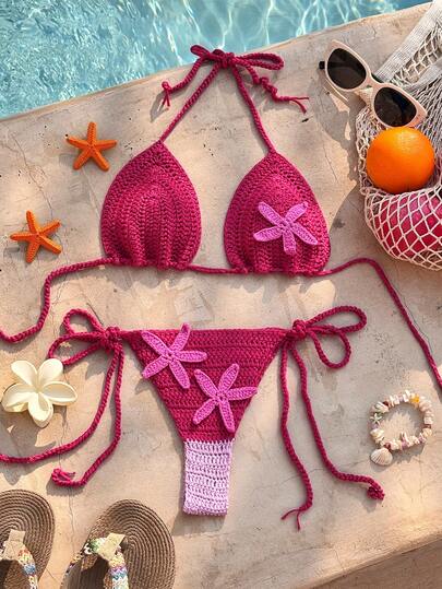 Swim Mod Women's Sexy Casual Beach Vacation Cute 3D Starfish Halter Neck Tie Cover Up