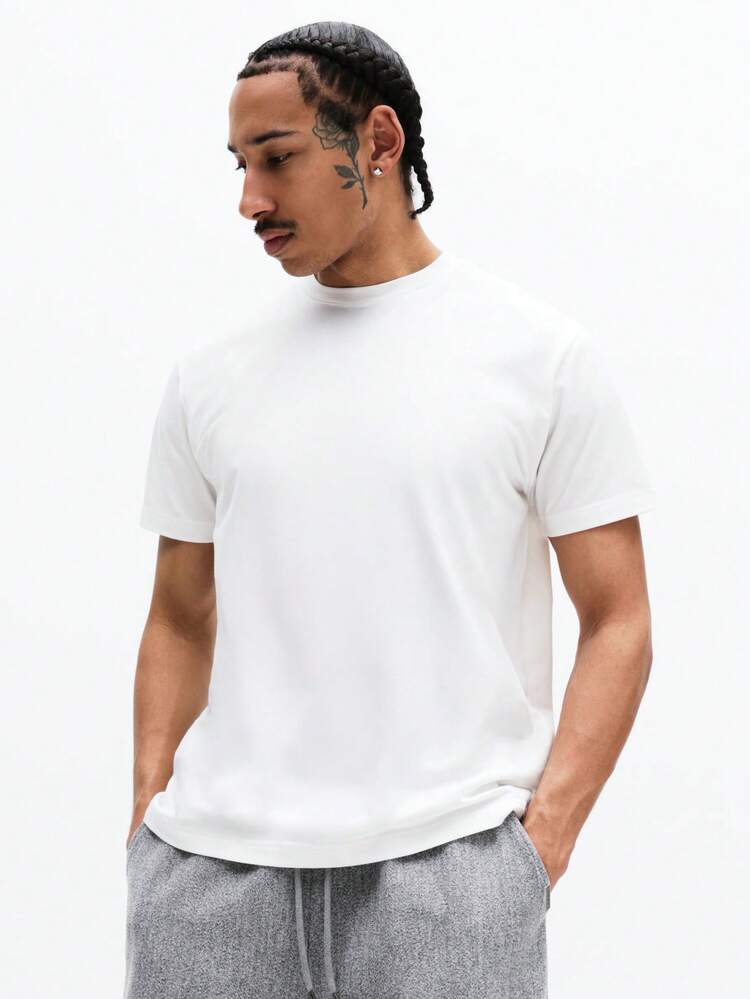 Crew Neck Short Sleeve Basic Tee
