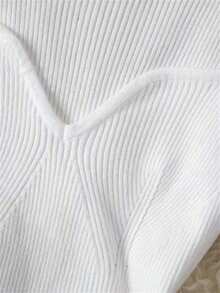 Resyla Plus Size Women Deep V Sexy Solid Color Jumpsuit - White - View 5