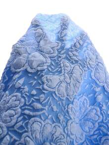 SHEIN 女童白色3D立体花朵与天蓝色印花连衣裙，优雅、时尚、可爱、舒适、简约，适合派对、郊游、度假、休闲娱乐等场合。 - 彩色 - 查看 5