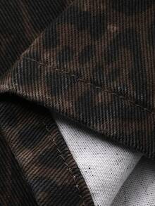 DAZY Tween Boy Casual Retro Leopard Print Denim Jeans - Brown - View 9