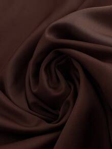 Franclia Satin Ruched Waist Wrap Short Sleeve Dress, Brown - Brown - View 4