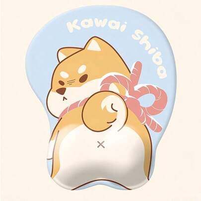 Zazumi Tấm lót chuột 3D hình chó Shiba Inu ngộ nghĩnh với phần kê cổ tay tiện dụng, thiết kế hình chú chó dễ thương, thích hợp làm quà tặng văn phòng, nhà cửa, quà tặng mùa lễ hội, quà sinh nhật, đồ dùng theo phong cách Cottage Core.
