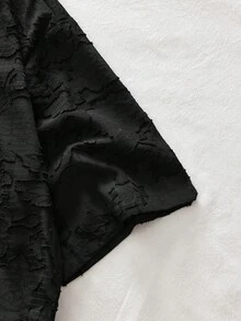 AXEPEAK Áo sơ mi nam tay ngắn, dáng rộng, cài nút, kiểu dáng thường ngày. - màu đen - Xem 3