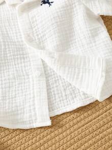 SHEIN 3件套男婴夏季休闲百搭格子、条纹、印花短袖衬衫套装，适合生日派对、锐舞派对、晚宴、演出、婚礼、迎婴派对、一周岁生日庆祝等场合。 - 彩色 - 查看 7