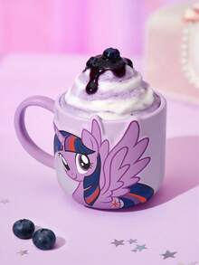 My Little Pony X SHEIN 1 16oz/475ml Cartoon Printed Ceramic Mug, Cold And Heat Resistant, Can Be Used In Microwave Ovens And Dishwashers, Suitable For Water, Milk, Juice, Coffee, Friendship, Twilight Sparkle,Gift Ideas - Mauve Purple - View 8