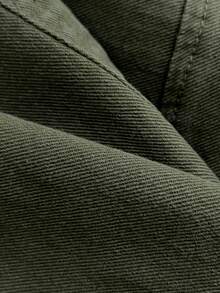 Elamini Women's Waist Buckle Design Bodycon Denim Mini Skirt - Army Green - View 5