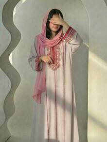 少女复古长袖宽松休闲连衣裙 - 彩色 - 查看 7