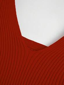 Franclia Women's Solid Color Ribbed Knit Camisole Top - Burnt Orange - View 6