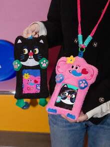 Joivida 1PC Elephant Black Cat Card Holder ID Badge Wallet Phone Pouch Transparent Campus Bus Card Work Lanyard Coin Key Organizer Bag Charm - Multicolor - View 2