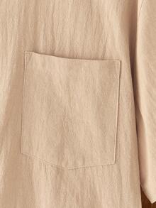 Manfinity VCAY Men's Solid Color Mandarin Collar Short Sleeve Button Front Casual Shirt Set Outfit  Summer Wardrobe Essentials Casual Outfit Ideas Laid-Back Look Flowy Beach Pants Casual Long Pants   Multi-Piece Set  Daily Essential Wardrobe Staple Basic Style All-Match Style Go-To Piece Mix-And-Match Item Casual Versatile Style ,Men's 2 Piece Linen Cotton Beach Outfit ,Summer Vacation Button Down Shirt And Shorts ,Solid Beige Co-Ord Set For Men ,Casual Summer Suit ,Band Collar Short Sleeve Shirt Set ,Relaxed Fit Lounge Wear Men ,Boho Festival Clothing Male - Khaki - View 6