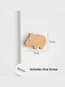 1pc Solid Wood Animal Drawer Pulls, Modern Woodland Animal Wooden Cabinet Knobs,Furniture, Dresser, Wardrobe – Natural Beech Finish - Multicolor - View 15