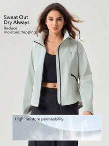 OutZeal 女士防水防风反光连帽户外夹克 徒步露营 - 綠色 - 查看 4