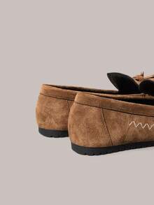 Styleloop Women's Casual Tassel Decor Fashion Flat Shoes, Versatile Valentine's Day - Brown - View 4