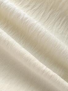 Franclia 女士优雅简约V领无袖短款上衣和高腰褶皱短裤两件套，质感休闲，春夏款 - 杏色 - 查看 8