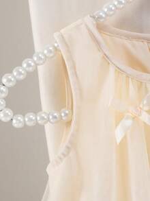 SHEIN Une robe bébé fille élégante en maille tissée de couleur unie, col rond, sans manches. Convient pour les mariages, les anniversaires, les rassemblements, les fêtes, les sorties et autres occasions. Robe d'été élégante - Kaki - Voir 6