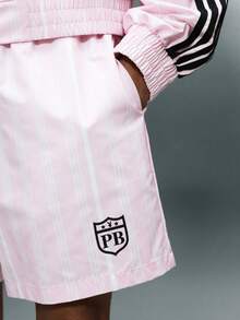 PLAYBOY X SUMWON Quần short thể thao dáng rộng, có dây rút, in logo PB và hình thỏ ở phía sau, thích hợp mặc mùa hè. - Hồng - Xem 5