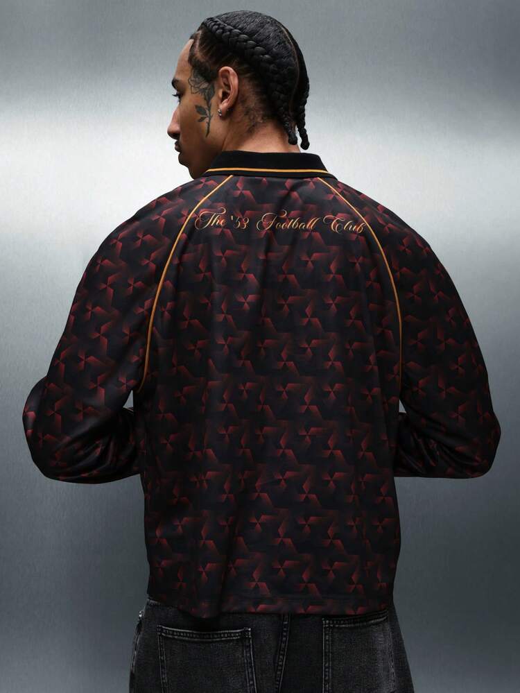 PLAYBOY X SUMWON Geometric Patterned Polo With Logo