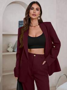Aveloria Modichic Damen Einfarbige Shawl Kragen Langarm Tasche Elegante Blazer, für den Herbst