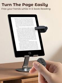 Teckwe Giravolta pagine multifunzione per lettura e scorrimento, clicker giravolta pagine per iPad, telefoni, tablet, telecomando senza fili per fotocamera e videocamera - Nero - Multicolore - Visualizzare 2