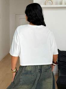 Coolane 女款大尺碼夏季秋季街頭風 Grunge 日常穿著復古 Y2K 外出約會嘻哈休閒唇形圖案粉色上衣 - 白色 - 查看 6