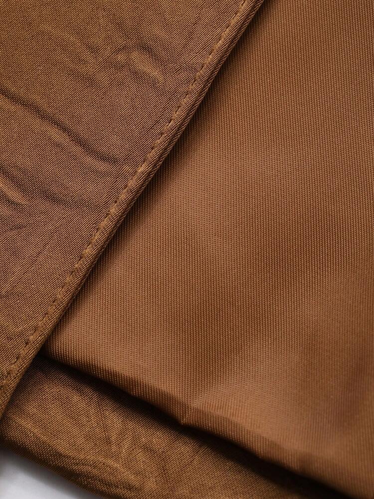 Loose Fit Brown Satin Fabric Blazer Jacket For Men, Suitable For Party Wear, Spring/Autumn