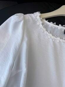 GlowEve CURVE Bộ đồ hai mảnh gồm quần short ren tan trong nước màu trắng tinh khôi dành cho nữ cỡ lớn. - trắng - Xem 6