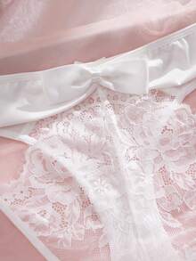 Bragas elegantes y sexys de encaje blanco con lazo - Blanco - Ver 8