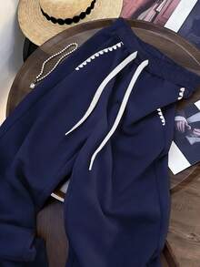 Resyla 女士长裤 / 休闲家居裤 / 春秋季宽松修身直筒运动裤 / 舒适百搭阔腿裤 / 女士撞色蕾丝裤 / 秋冬 - 彩色 - 查看 4