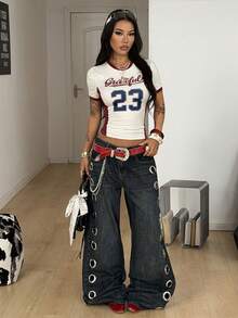 Coolane Áo thun nữ mùa hè phong cách thường ngày, kiểu dáng Y2K, đường phố, vintage, thể thao, đi xem hòa nhạc, lễ hội, áo crop top, số, họa tiết, dáng ôm, màu trắng, chất liệu jersey, áo đấu cho nữ, áo đấu Y2K, Coachella, bóng đá, bóng chày. - Nhiều màu - Xem 2