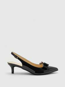 CUCCOO BIZCHIC Women's Pointed Toe Bow Decor Elegant High Heels - Black - View 2