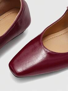 CUCCOO BIZCHIC Women's Square Toe Minimalist Fashion Daily Versatile Red Flat Sandals Valentine's Day - Red - View 10