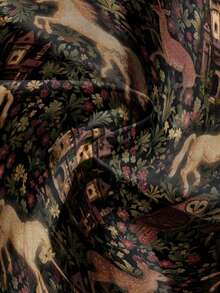 ROMWE Fairycore Váy xếp ly cao cấp phong cách Mori Dark Horse Gothic Palace in họa tiết gợi cảm toàn thân cỡ lớn - màu đen - Xem 4