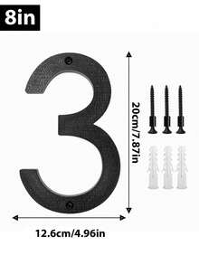 1 Pack House Numbers For Outside, Modern Floating House Number , For Outdoor Mailbox Yard Home Wall Door Garage Gate Decor, Coated Black, For 911 Visibility Signage With Nail Kits Christmas Decoration,Home Decor - Texture - View 21