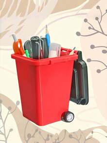 Zazumi Desk Mini Trash Can Pen Holder Multifunctional Creative Desktop Organizer For Office Stationery Storage Pencil Pen Container Small Garbage Bin For Home Study Workspace Tabletop Supplies Space Saving Tidying Tool - Multicolor - View 5
