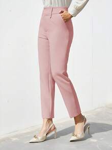 Aveloria Modichic Daily Commuting, Versatile For Leisure, Wide-Leg Style, Suitable For Various Occasions, Women's Straight-Leg Nine-Inch Suit Pants - Baby Pink - View 3