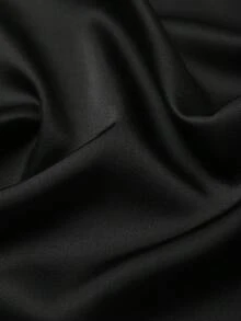GlowEve CURVE 大码女式纯色亮面无袖连衣裙，收腰设计，金属扣装饰，时尚优雅，适合工作、购物、日常穿着，春夏皆宜。 - 黑色 - 查看 3