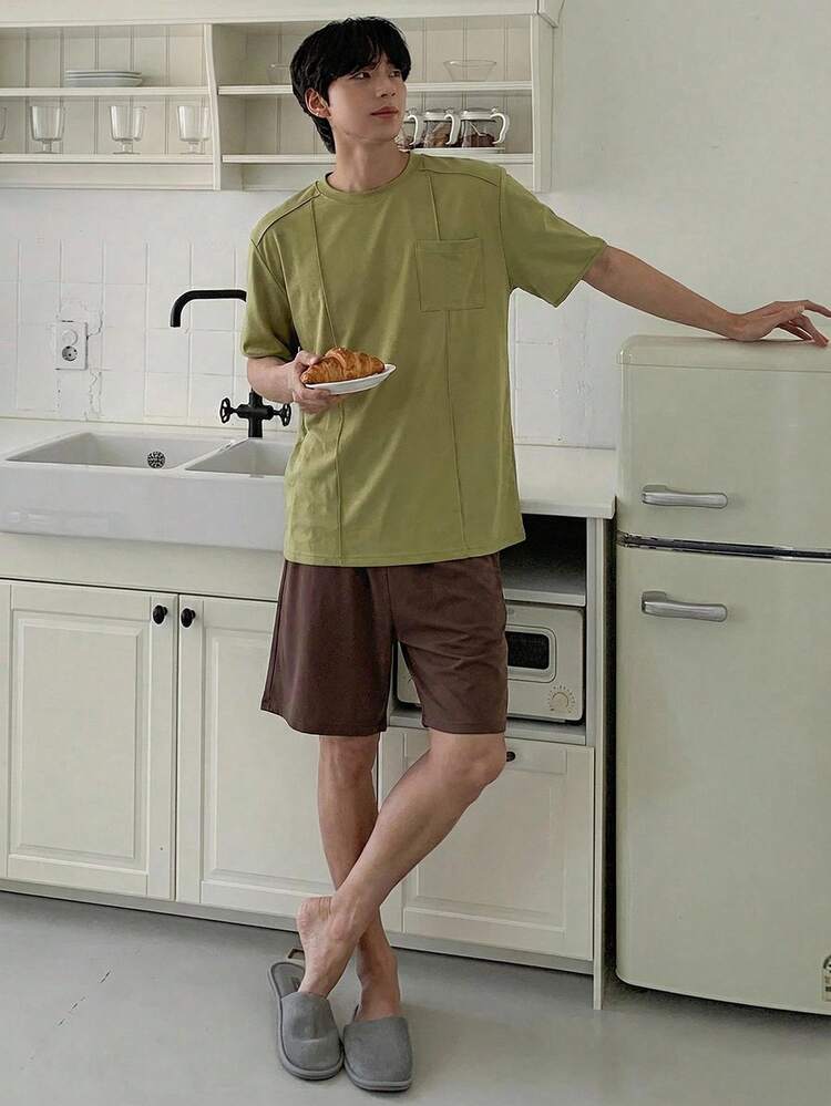 Men's Multi-Color T-Shirt And Loungewear Set, Summer