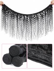 水波纹人发发束，卷发，3束装，真人发，未经加工，女士接发，自然黑 - SNatural - 查看 3