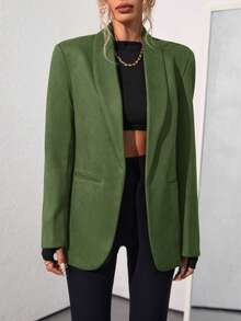 Aveloria Modichic 纯色时尚通勤OL女士设计西装外套 - 綠色 - 查看 4
