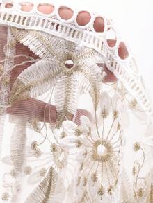 DAZY 优雅蕾丝边短袖连衣裙，青春雅致迷你连衣裙，婚礼宾客礼服/吊带裙 - 金色 - 查看 8