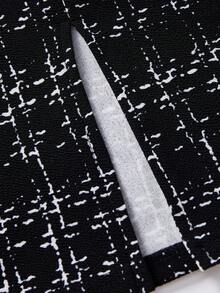 Gownix 女士通勤办公室弹力优雅百搭两件套裙套装，秋季 - 黑色 - 查看 6