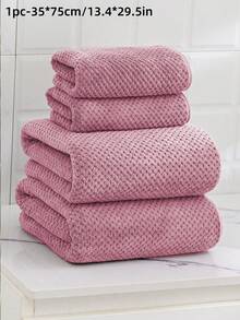 1Pc Coral Fleece, Comfortable And Soft, Absorbent, Lint-Free, Quick-Drying, Pineapple Pattern, Shampoo Towel/Hair Towel/Hand Towel, Suitable For Adults, Couples, Home, Daily Use, Face Washing, Bathing, Hand Drying, Men's And Women's Hair Drying Towel, 1 Towel Or Bath Towel, 1 Bath Towel. - Purple - View 8