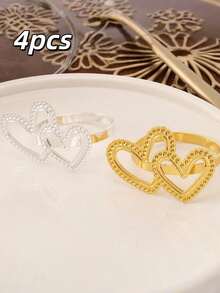 Zazumi 6 Peças Porta-Guardanapo, Decoração de Mesa de Alto Padrão para Restaurante, Hotel, Aniversário, Casamento, Fazenda, Dia dos Namorados, Buffet, Festa, Decoração de Mesa de Cozinha Doméstica - Multicolorido - Visão 16